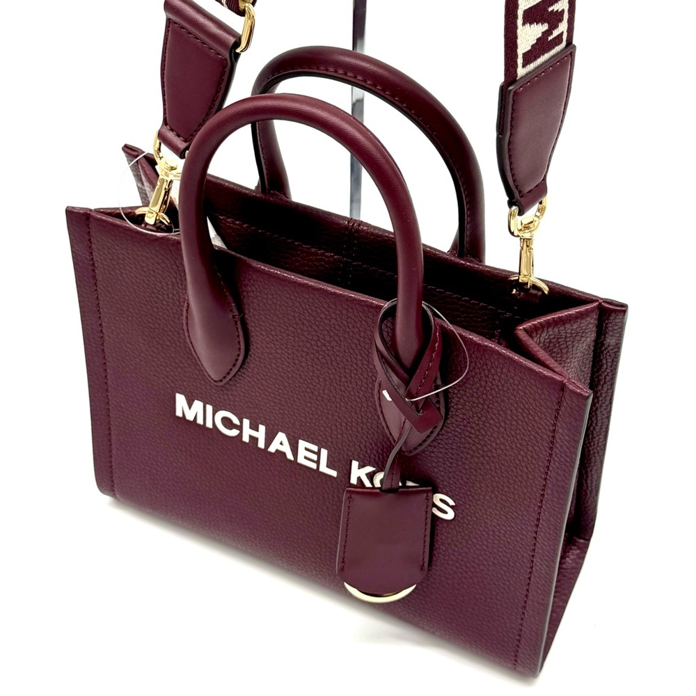 Michael Kors Mirella Small Signature Logo Crossbody Bag Ox Blood - Picture 6 of 8